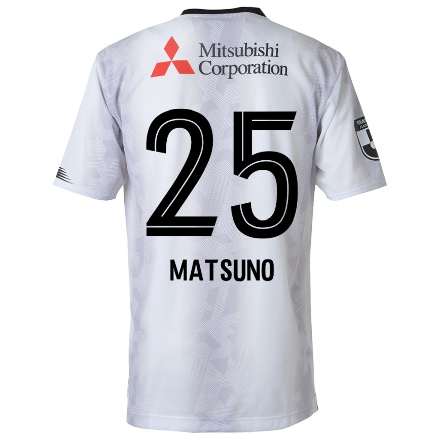 Niño Fútbol Camiseta Taichi Matsuno #25 Blanco Negro 2ª Equipación 2024/25 Perú