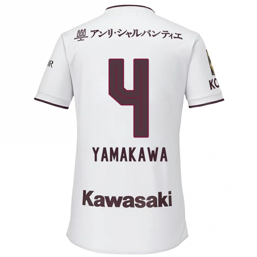 Niño Fútbol Camiseta Tetsushi Yamakawa #4 Blanco Rojo 2ª Equipación 2024/25 Perú