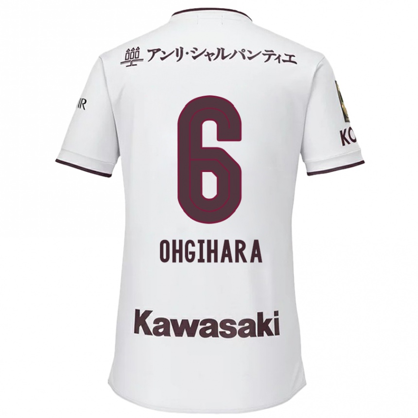 Niño Fútbol Camiseta Takahiro Ogihara #6 Blanco Rojo 2ª Equipación 2024/25 Perú