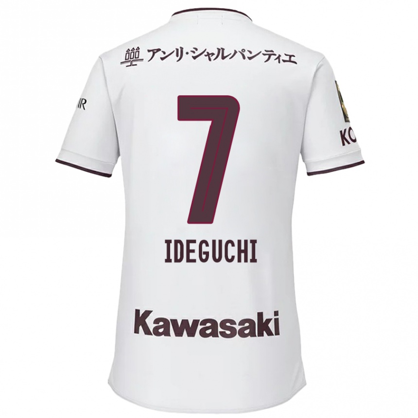 Niño Fútbol Camiseta Yosuke Ideguchi #7 Blanco Rojo 2ª Equipación 2024/25 Perú