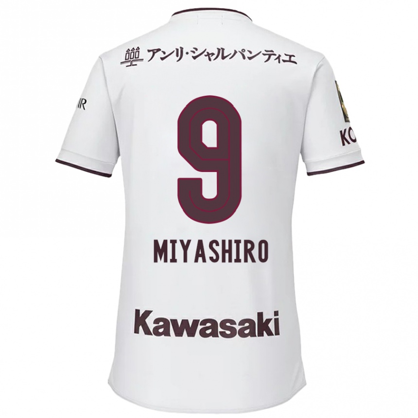 Niño Fútbol Camiseta Taisei Miyashiro #9 Blanco Rojo 2ª Equipación 2024/25 Perú