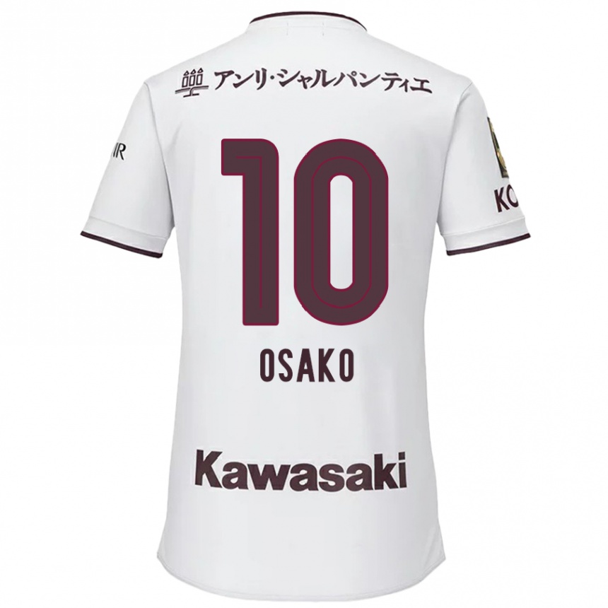 Niño Fútbol Camiseta Yuya Osako #10 Blanco Rojo 2ª Equipación 2024/25 Perú