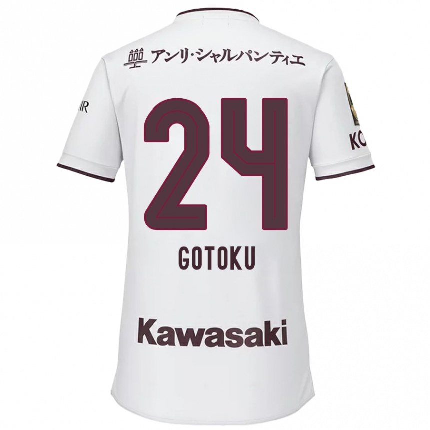 Niño Fútbol Camiseta Gotoku Sakai #24 Blanco Rojo 2ª Equipación 2024/25 Perú