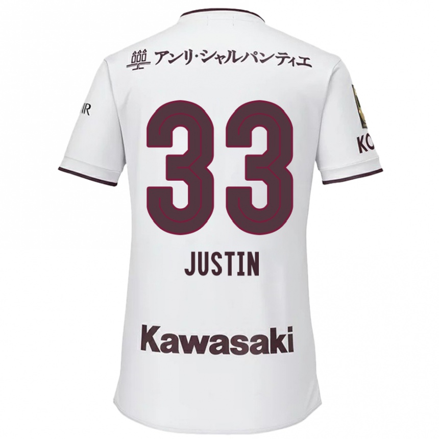 Niño Fútbol Camiseta Justin Homma #33 Blanco Rojo 2ª Equipación 2024/25 Perú