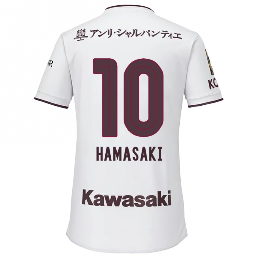 Niño Fútbol Camiseta Kento Hamasaki #10 Blanco Rojo 2ª Equipación 2024/25 Perú