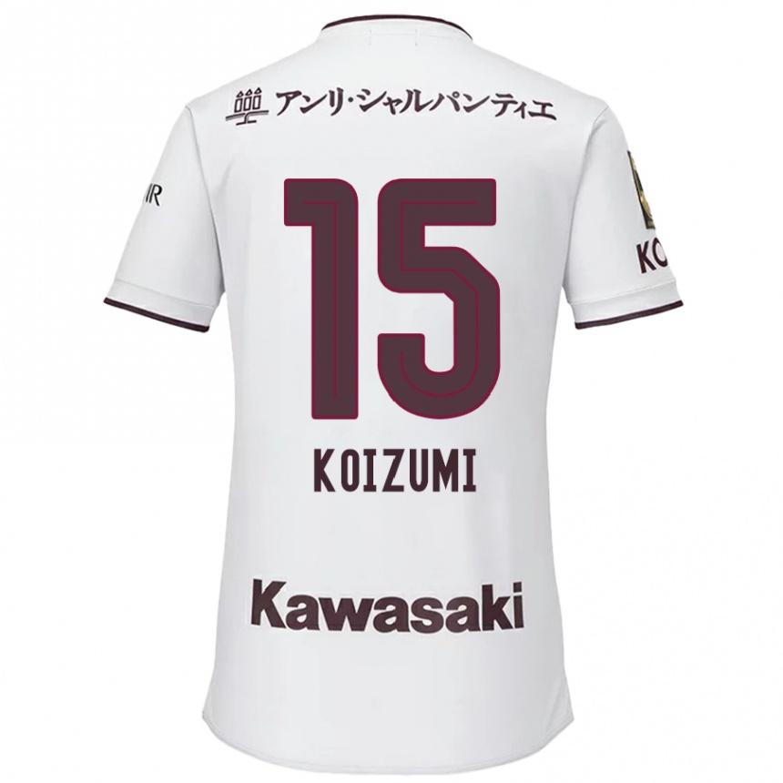 Niño Fútbol Camiseta Fuga Koizumi #15 Blanco Rojo 2ª Equipación 2024/25 Perú