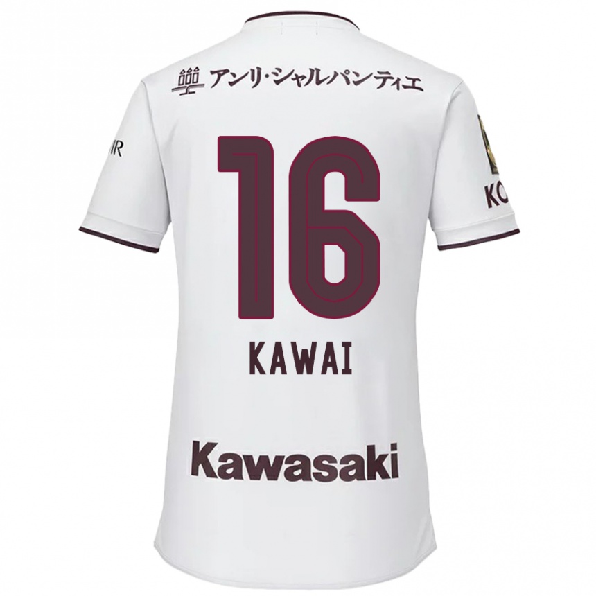 Niño Fútbol Camiseta Yuka Kawai #16 Blanco Rojo 2ª Equipación 2024/25 Perú