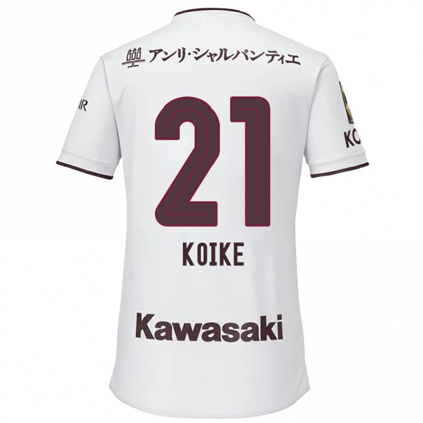 Niño Fútbol Camiseta Shusuke Koike #21 Blanco Rojo 2ª Equipación 2024/25 Perú