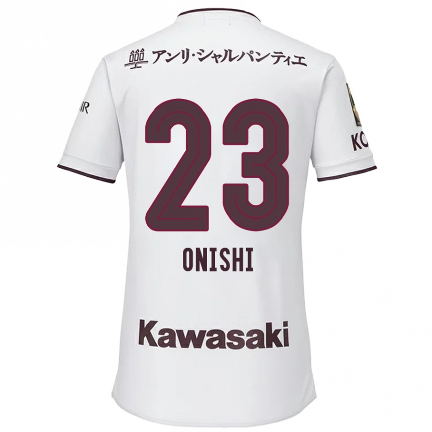 Niño Fútbol Camiseta Sota Onishi #23 Blanco Rojo 2ª Equipación 2024/25 Perú