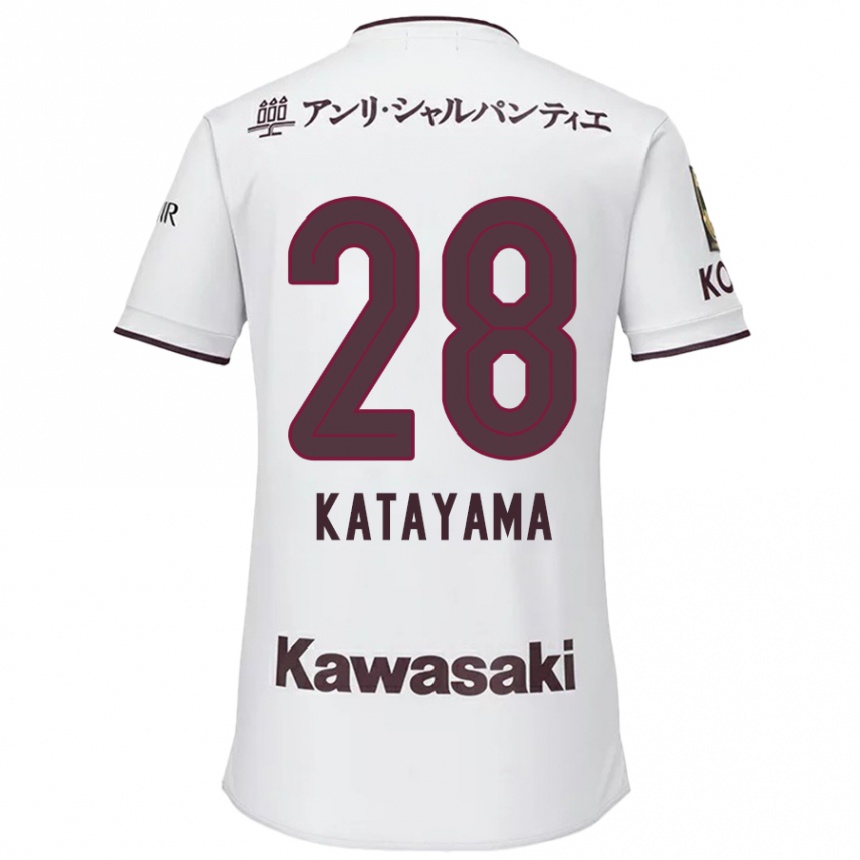 Niño Fútbol Camiseta Kota Katayama #28 Blanco Rojo 2ª Equipación 2024/25 Perú