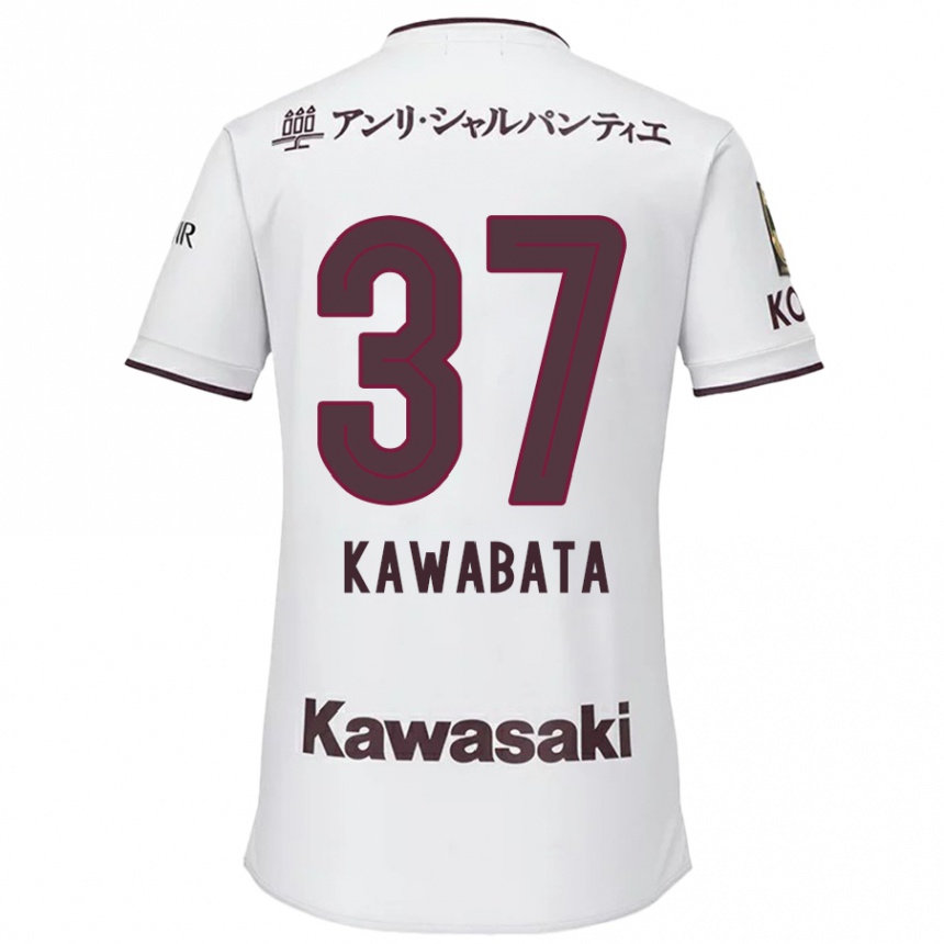 Niño Fútbol Camiseta Hyoei Kawabata #37 Blanco Rojo 2ª Equipación 2024/25 Perú