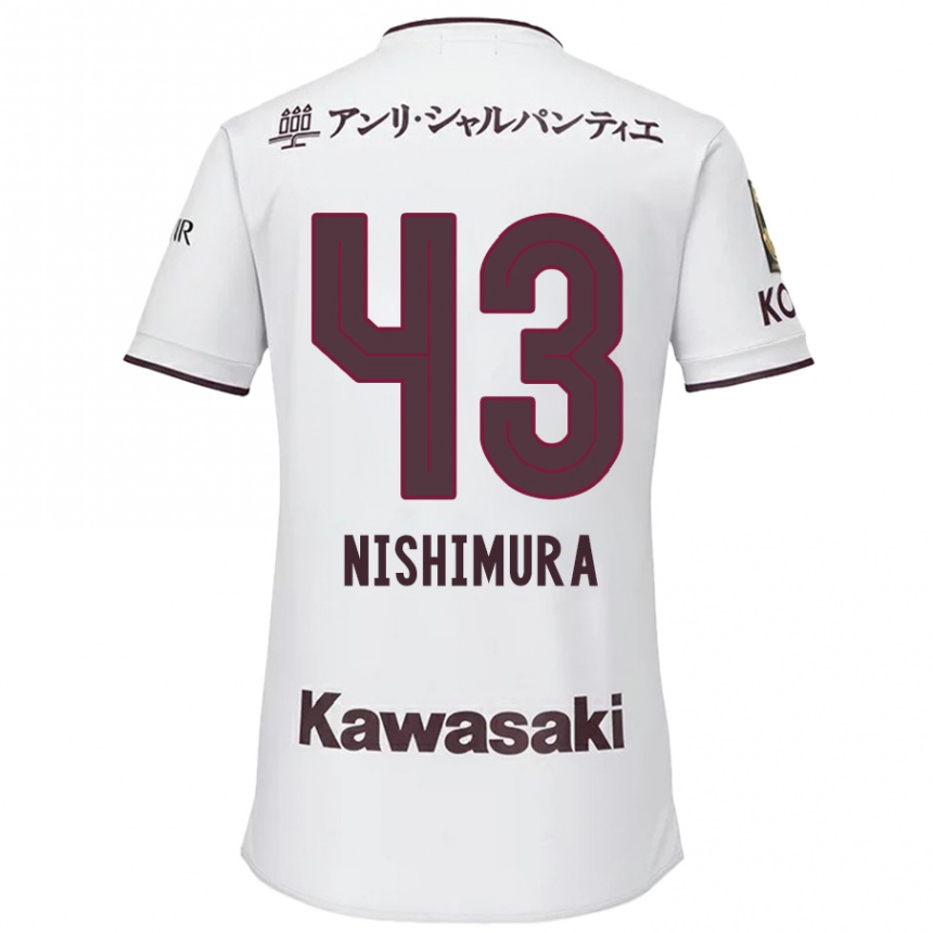 Niño Fútbol Camiseta Nagi Nishimura #43 Blanco Rojo 2ª Equipación 2024/25 Perú