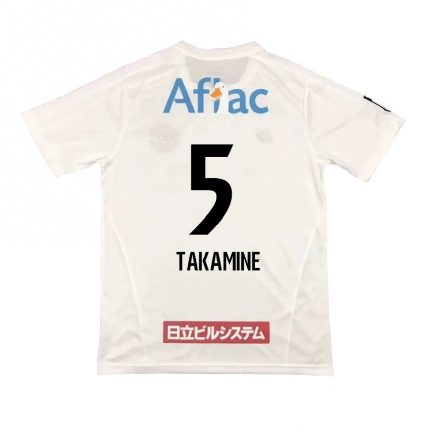 Niño Fútbol Camiseta Tomoki Takamine #5 Blanco Negro 2ª Equipación 2024/25 Perú