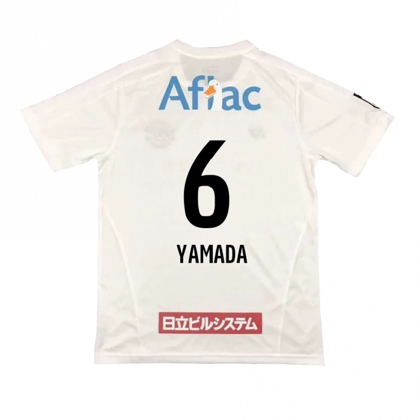 Niño Fútbol Camiseta Yuto Yamada #6 Blanco Negro 2ª Equipación 2024/25 Perú