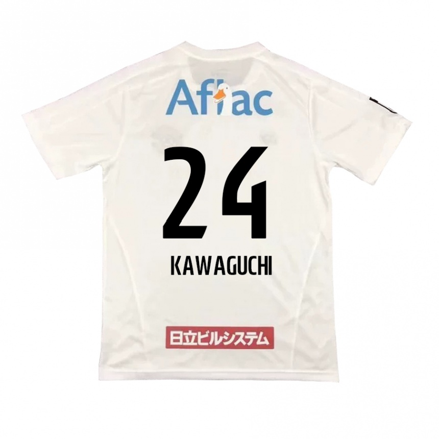 Niño Fútbol Camiseta Naoki Kawaguchi #24 Blanco Negro 2ª Equipación 2024/25 Perú