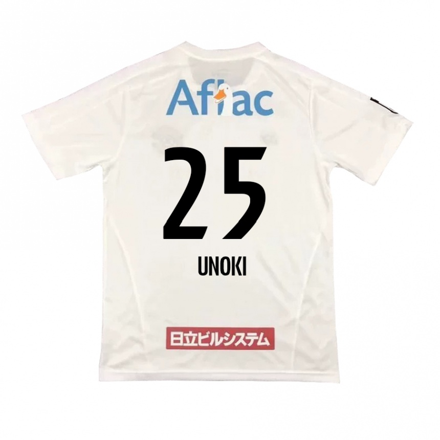 Niño Fútbol Camiseta Fumiya Unoki #25 Blanco Negro 2ª Equipación 2024/25 Perú