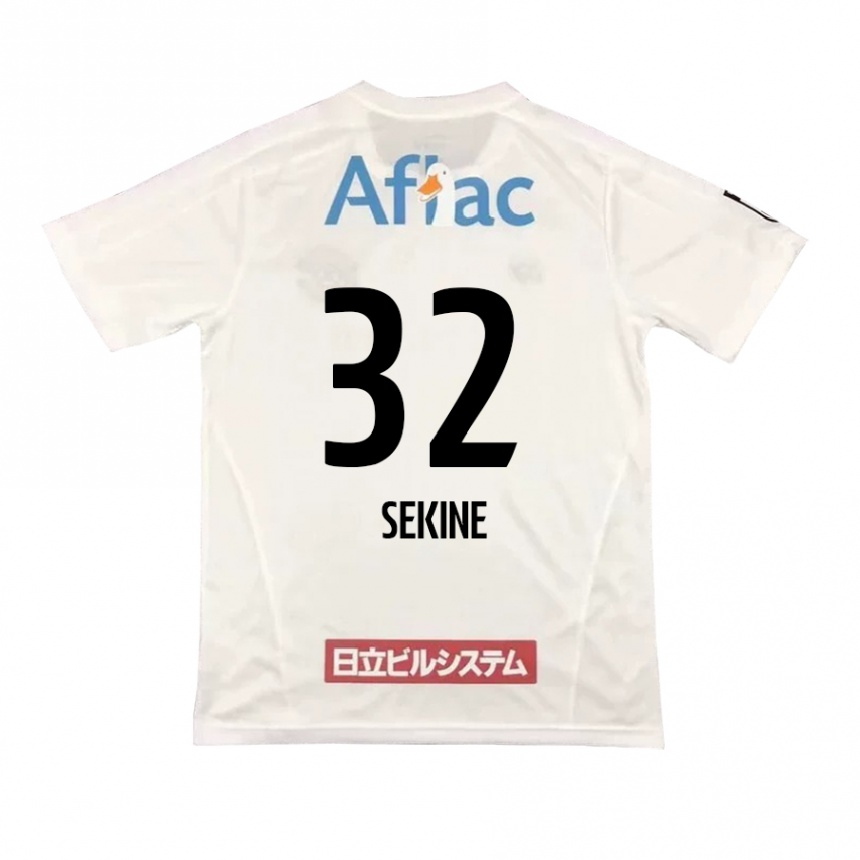 Niño Fútbol Camiseta Hiroki Sekine #32 Blanco Negro 2ª Equipación 2024/25 Perú