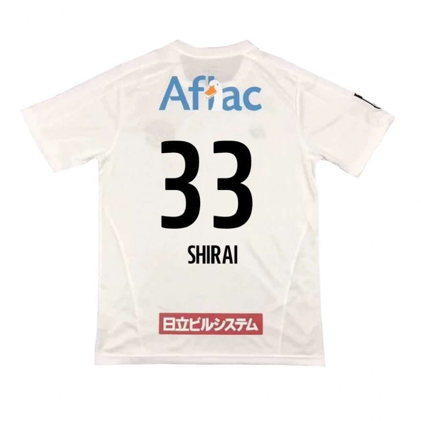 Niño Fútbol Camiseta Eiji Shirai #33 Blanco Negro 2ª Equipación 2024/25 Perú