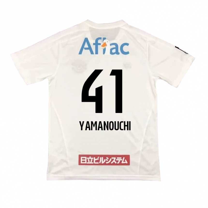 Niño Fútbol Camiseta Yusei Yamanouchi #41 Blanco Negro 2ª Equipación 2024/25 Perú