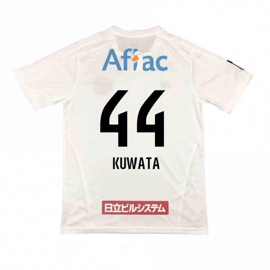 Niño Fútbol Camiseta Taisei Kuwata #44 Blanco Negro 2ª Equipación 2024/25 Perú