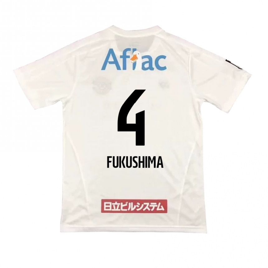 Niño Fútbol Camiseta Taiga Fukushima #4 Blanco Negro 2ª Equipación 2024/25 Perú