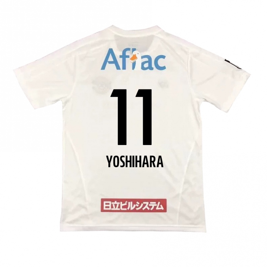 Niño Fútbol Camiseta Futo Yoshihara #11 Blanco Negro 2ª Equipación 2024/25 Perú