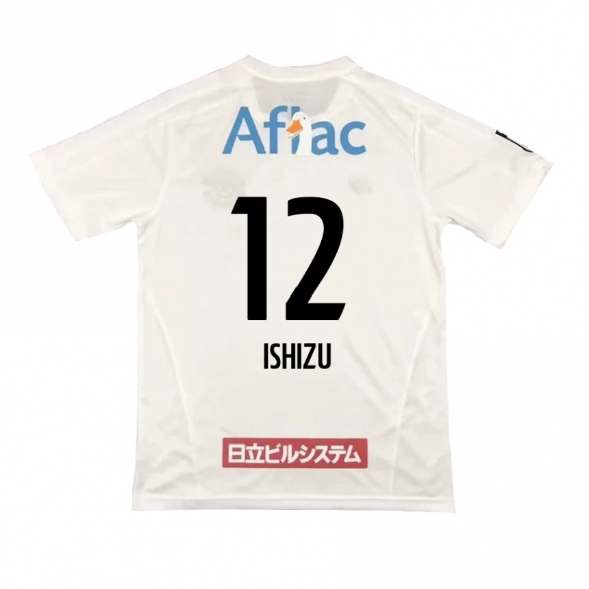 Niño Fútbol Camiseta Kazuki Ishizu #12 Blanco Negro 2ª Equipación 2024/25 Perú