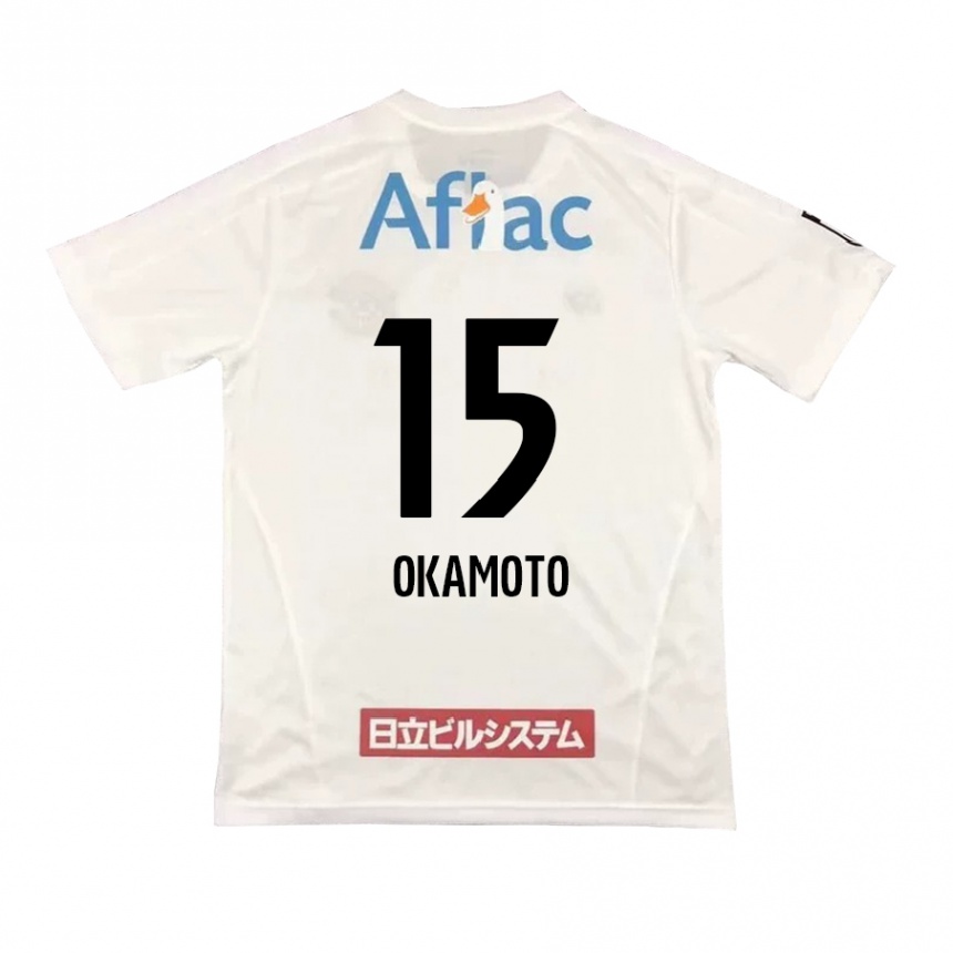 Niño Fútbol Camiseta Ryoji Okamoto #15 Blanco Negro 2ª Equipación 2024/25 Perú