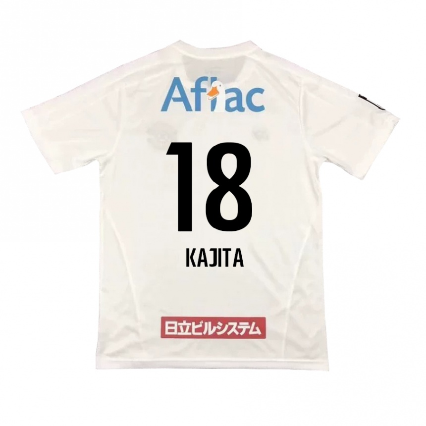 Niño Fútbol Camiseta Kento Kajita #18 Blanco Negro 2ª Equipación 2024/25 Perú