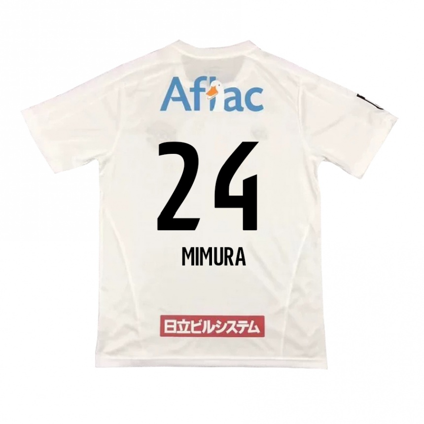 Niño Fútbol Camiseta Kaname Mimura #24 Blanco Negro 2ª Equipación 2024/25 Perú