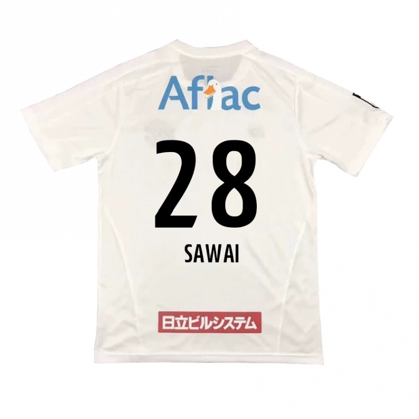 Niño Fútbol Camiseta Retsu Sawai #28 Blanco Negro 2ª Equipación 2024/25 Perú