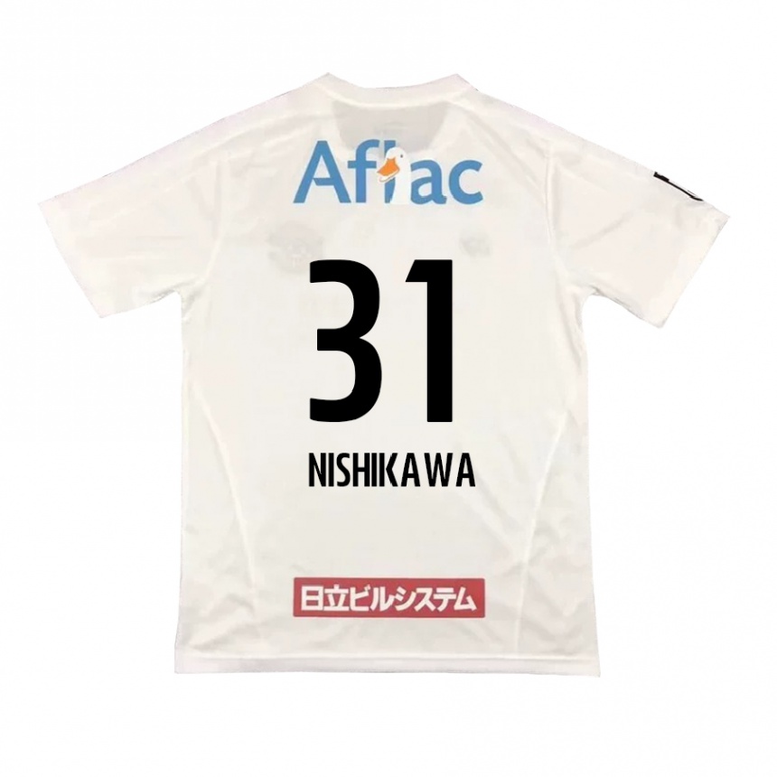 Niño Fútbol Camiseta Genki Nishikawa #31 Blanco Negro 2ª Equipación 2024/25 Perú