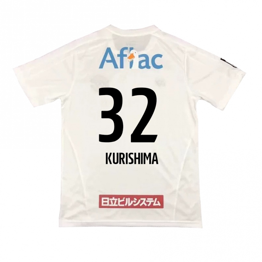 Niño Fútbol Camiseta Sota Kurishima #32 Blanco Negro 2ª Equipación 2024/25 Perú