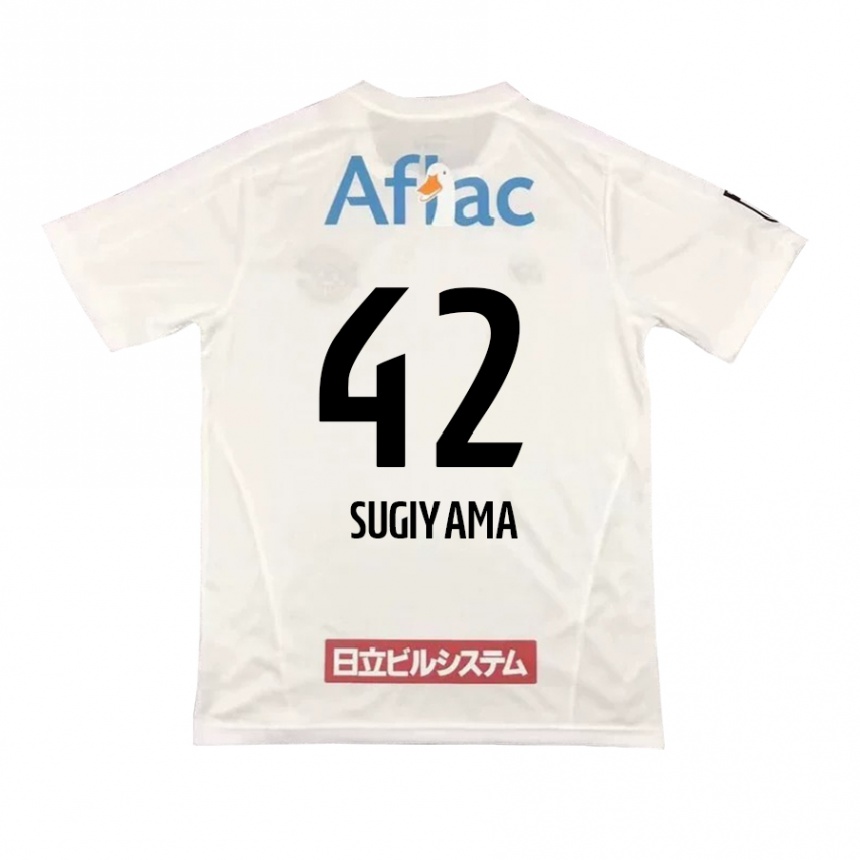 Niño Fútbol Camiseta Shunnosuke Sugiyama #42 Blanco Negro 2ª Equipación 2024/25 Perú