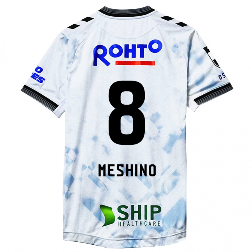 Niño Fútbol Camiseta Ryotaro Meshino #8 Blanco Negro 2ª Equipación 2024/25 Perú