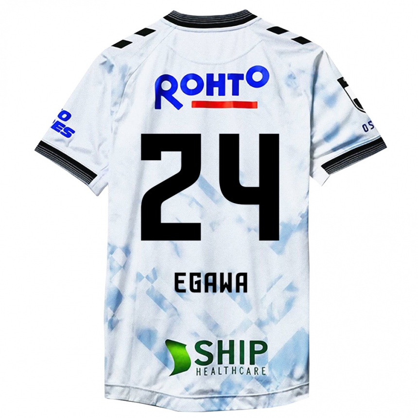 Niño Fútbol Camiseta Yusei Egawa #24 Blanco Negro 2ª Equipación 2024/25 Perú