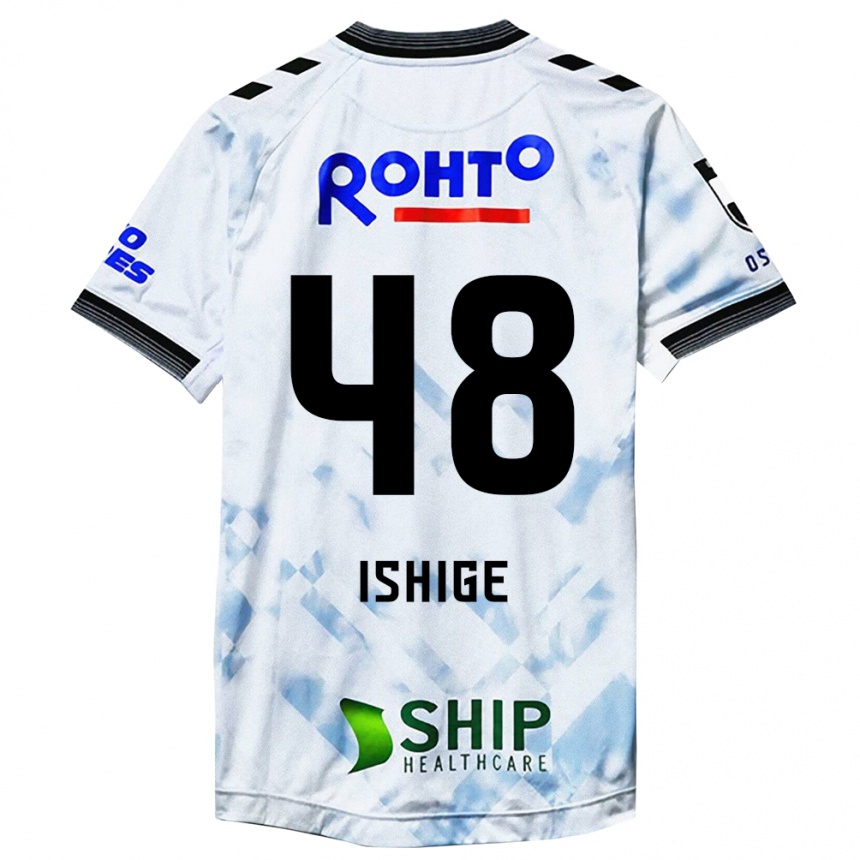 Niño Fútbol Camiseta Hideki Ishige #48 Blanco Negro 2ª Equipación 2024/25 Perú