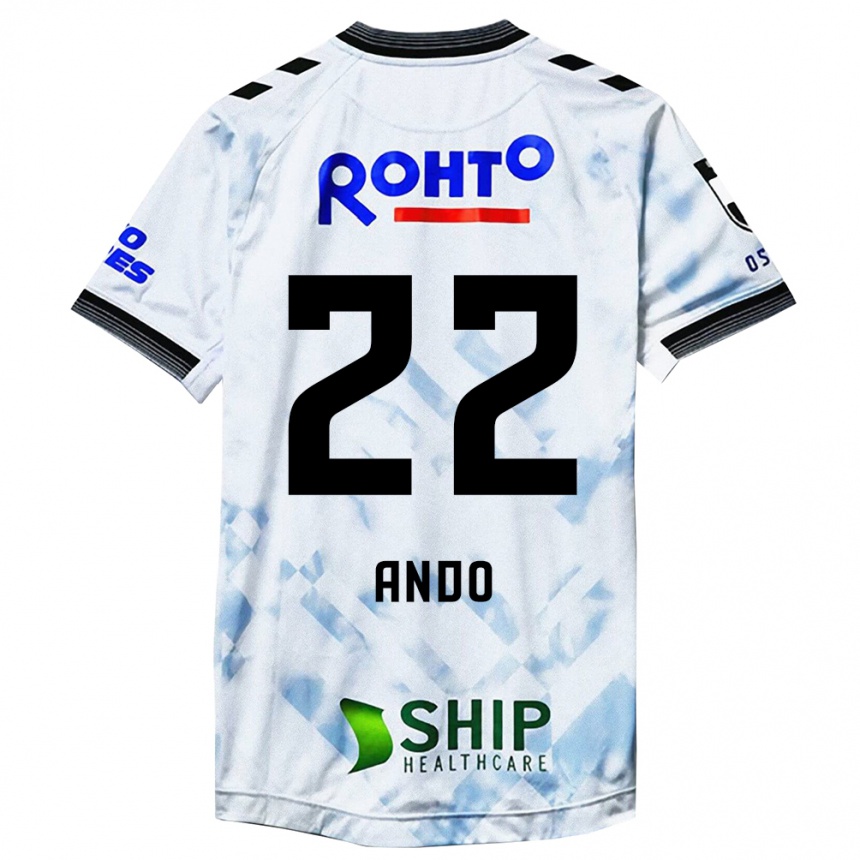 Niño Fútbol Camiseta Rikuto Ando #22 Blanco Negro 2ª Equipación 2024/25 Perú