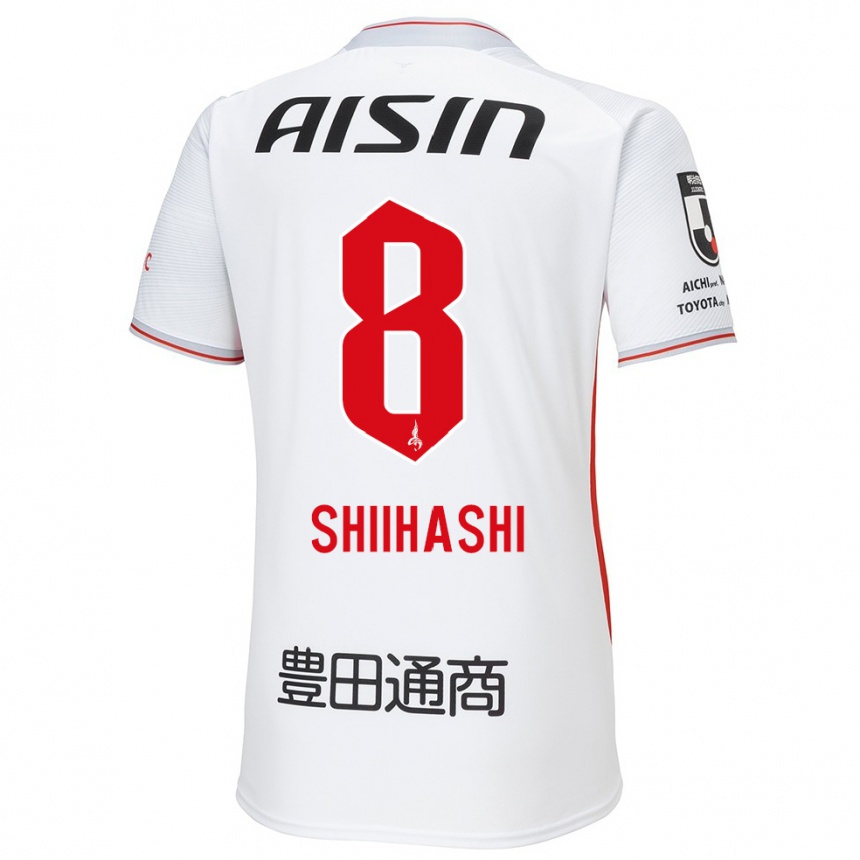 Niño Fútbol Camiseta Keiya Shiihashi #8 Blanco Amarillo Rojo 2ª Equipación 2024/25 Perú