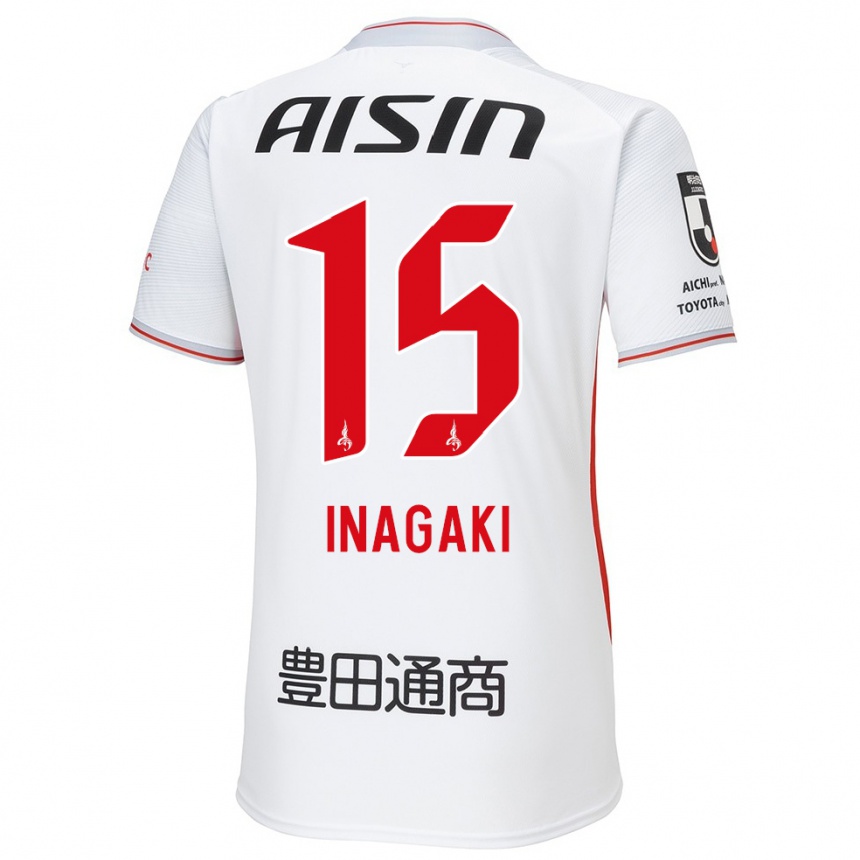 Niño Fútbol Camiseta Sho Inagaki #15 Blanco Amarillo Rojo 2ª Equipación 2024/25 Perú