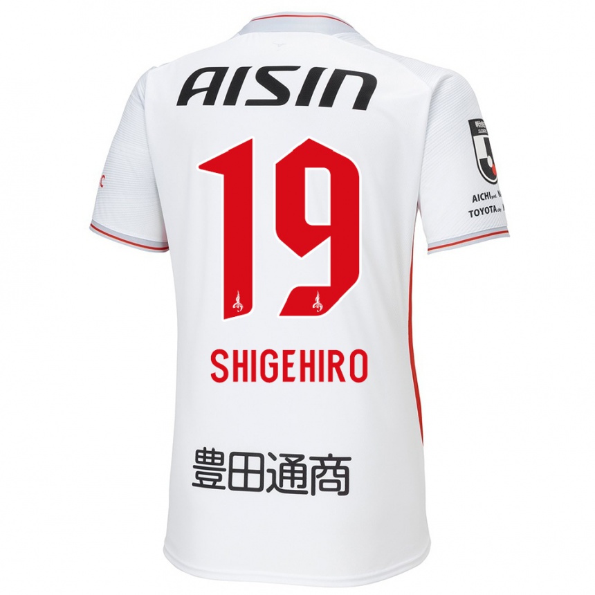 Niño Fútbol Camiseta Takuya Shigehiro #19 Blanco Amarillo Rojo 2ª Equipación 2024/25 Perú