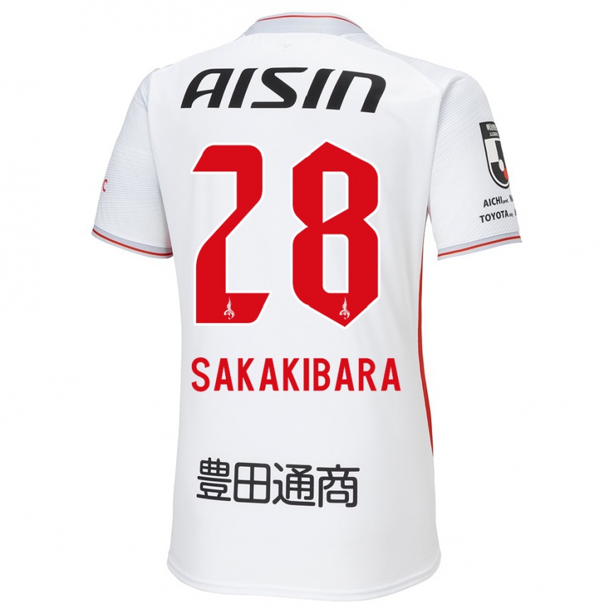 Niño Fútbol Camiseta Kyota Sakakibara #28 Blanco Amarillo Rojo 2ª Equipación 2024/25 Perú