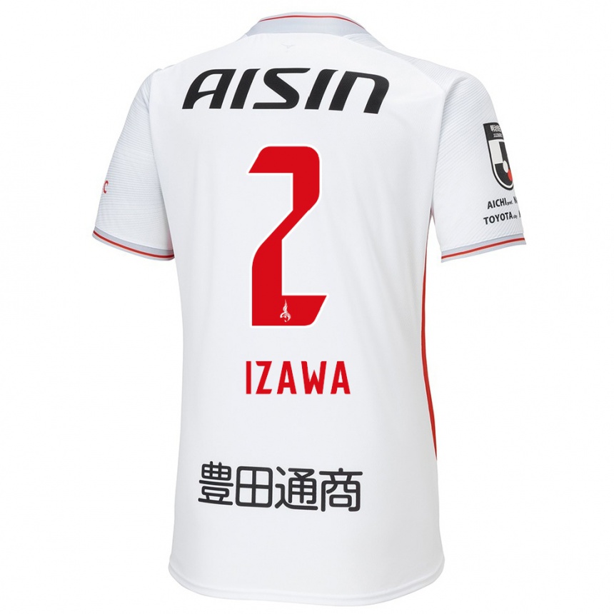 Niño Fútbol Camiseta Shuto Izawa #2 Blanco Amarillo Rojo 2ª Equipación 2024/25 Perú