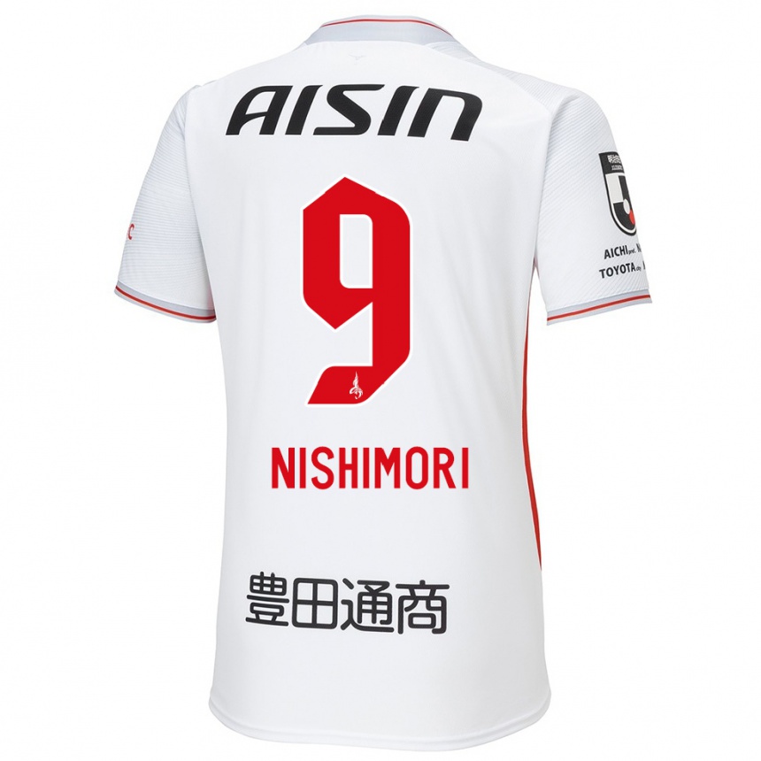 Niño Fútbol Camiseta Naoto Nishimori #9 Blanco Amarillo Rojo 2ª Equipación 2024/25 Perú