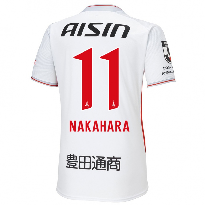 Niño Fútbol Camiseta Sora Nakahara #11 Blanco Amarillo Rojo 2ª Equipación 2024/25 Perú