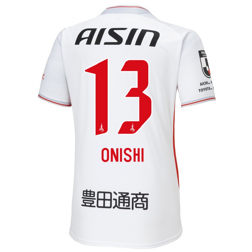 Niño Fútbol Camiseta Ritsu Onishi #13 Blanco Amarillo Rojo 2ª Equipación 2024/25 Perú