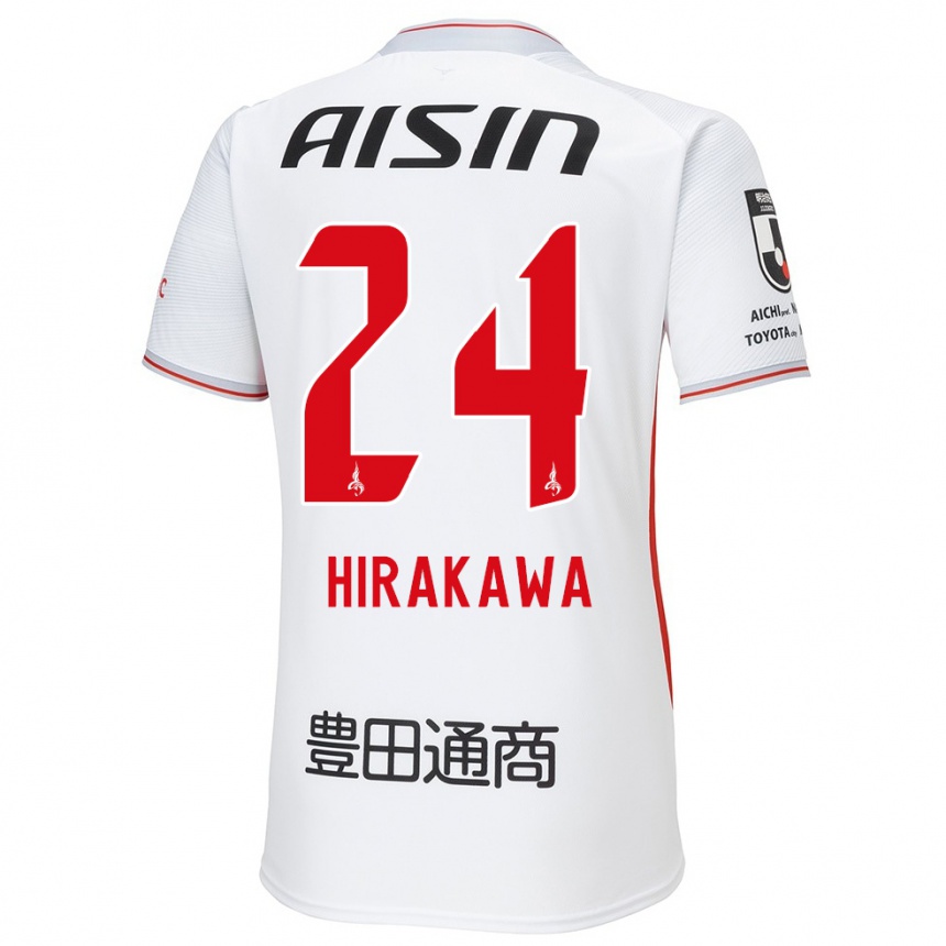 Niño Fútbol Camiseta Haruto Hirakawa #24 Blanco Amarillo Rojo 2ª Equipación 2024/25 Perú