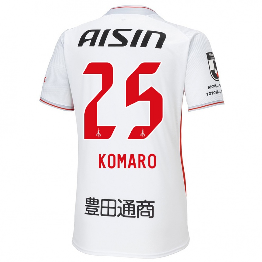 Niño Fútbol Camiseta Shuta Komaro #25 Blanco Amarillo Rojo 2ª Equipación 2024/25 Perú