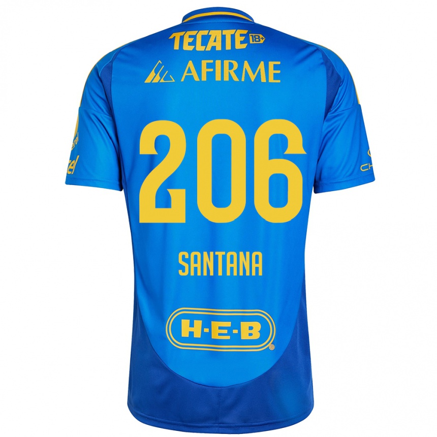 Niño Fútbol Camiseta Joel Santana #206 Azul Amarillo 2ª Equipación 2024/25 Perú