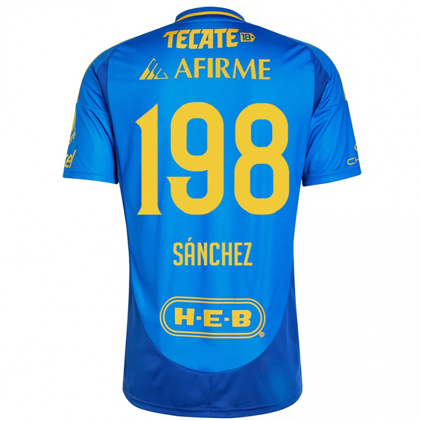 Niño Fútbol Camiseta Diego Sánchez #198 Azul Amarillo 2ª Equipación 2024/25 Perú